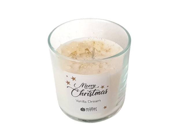 Duft-Kerzenglas CRYSTAL Merry Christmas, Vanilla Dream