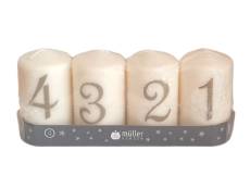 Advents Stumpenkerzen 1-2-3-4 creme